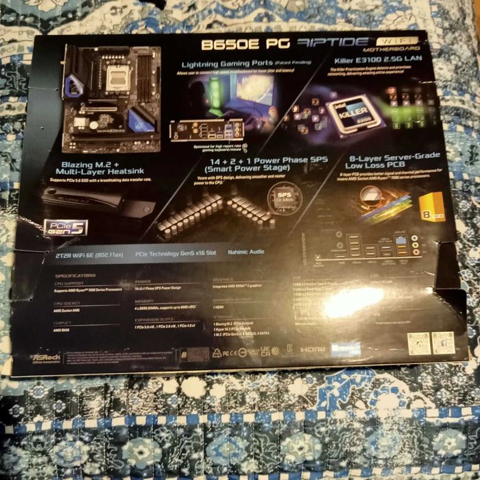 Дъно ASRock B650E PG Riptide WiFi