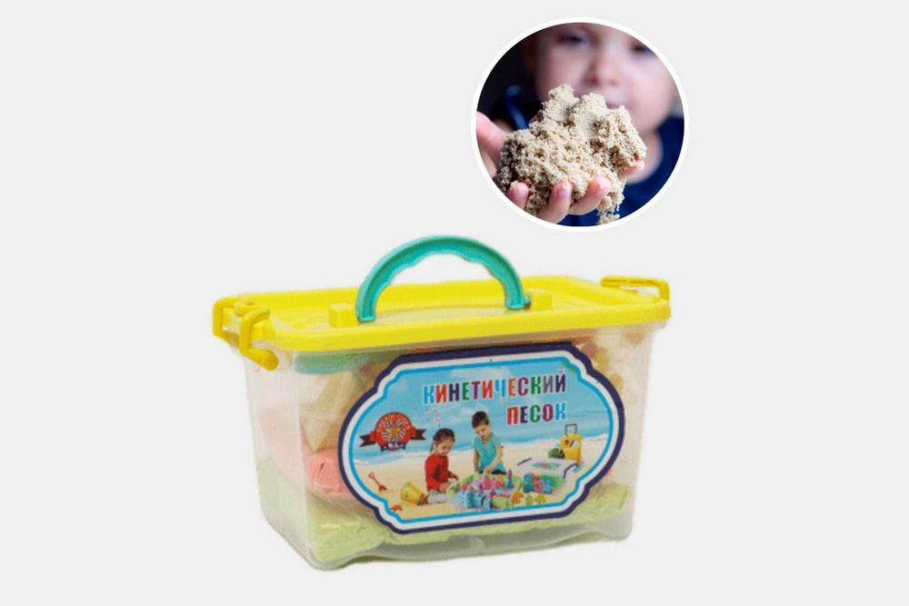 Кинетический песок для лепки и творчества, цветной, в сундучке | Qum