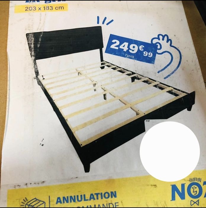 Vand cadru pat nou sigilat gri metalizat