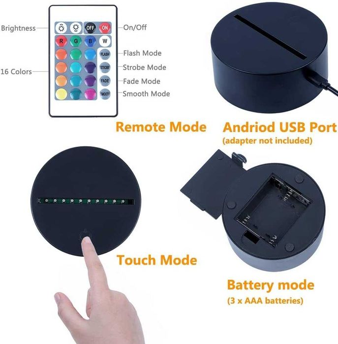 Mickey Mouse 3D LED лампа