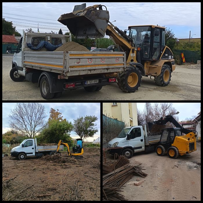 Utilaje de închiriat mini excavator mini încărcator și camioneta basculabila