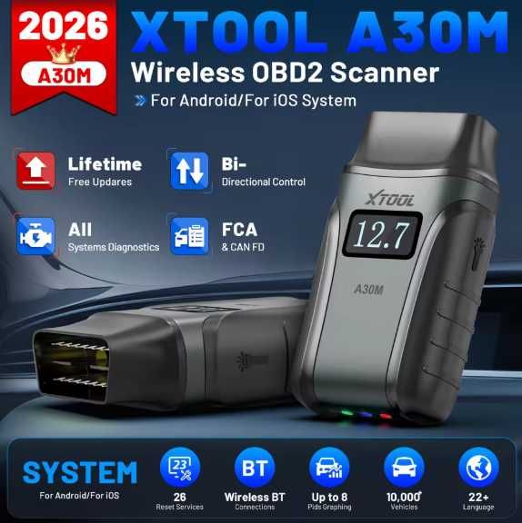 Tester / Diagnoza Auto XTool A30M 2026 Bluetooth cu Licenta pe viata