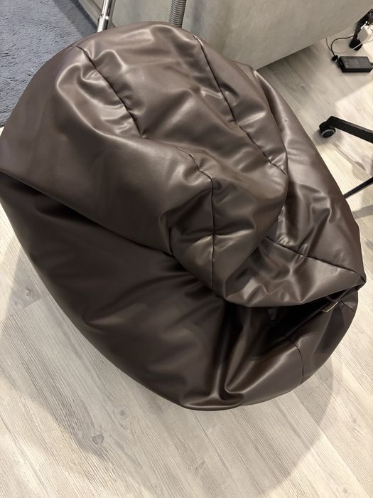 Fotoliu bean bag maro din piele ecologica
