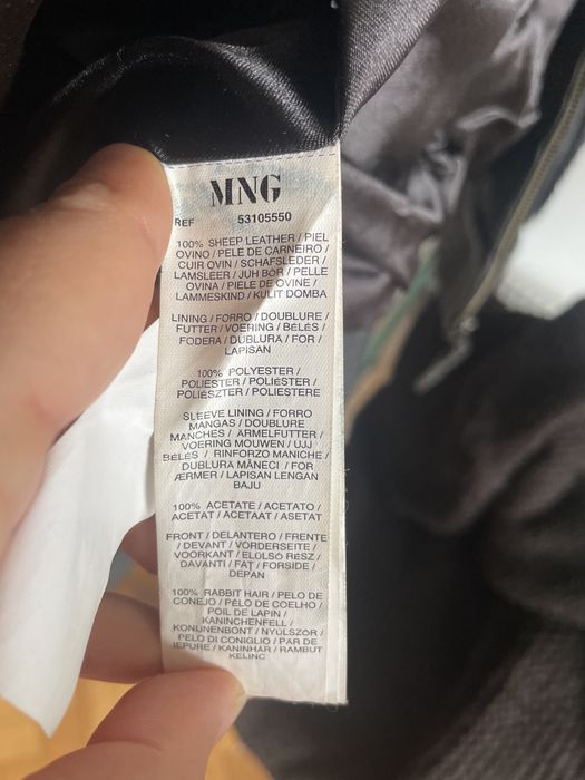 Jacheta de piele si blana naturala Mango marimea XS