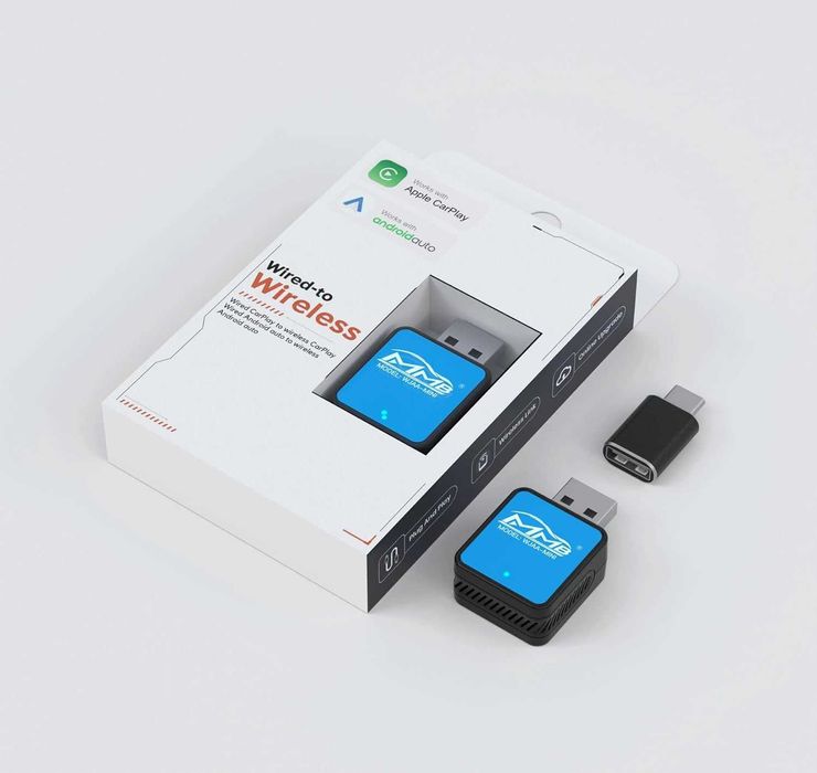 MMB Mini кабелен към безжичен Bluetooth WiFi Carplay адаптер