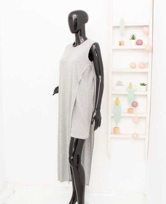 Acne Studios Ordelia дамска мини рокля сива с дълга част S