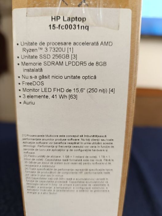 Vând laptop HP nou nefolosit cu Windows 11 pro 25H2 instalat cu licență,office pro plus cu licență,cu toate driverele instalate de Microsoft. Nu