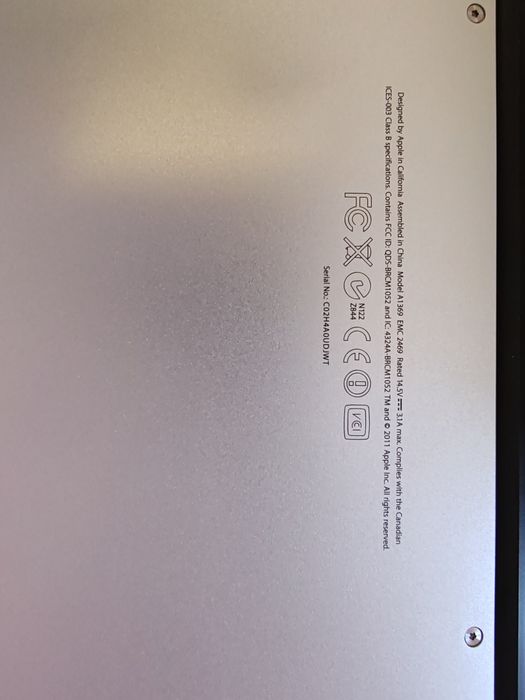 Macbook Air model A1369