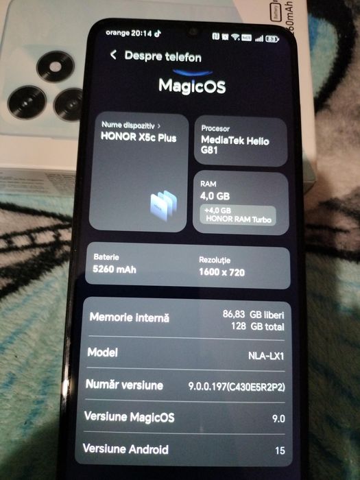 Honoc X5c plus Vând telefon 500,lei negociabil