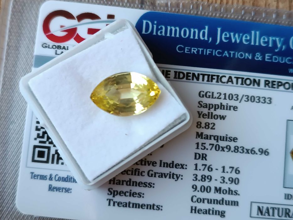 Сапфир - 8.82 КАРАТА + Сертификат