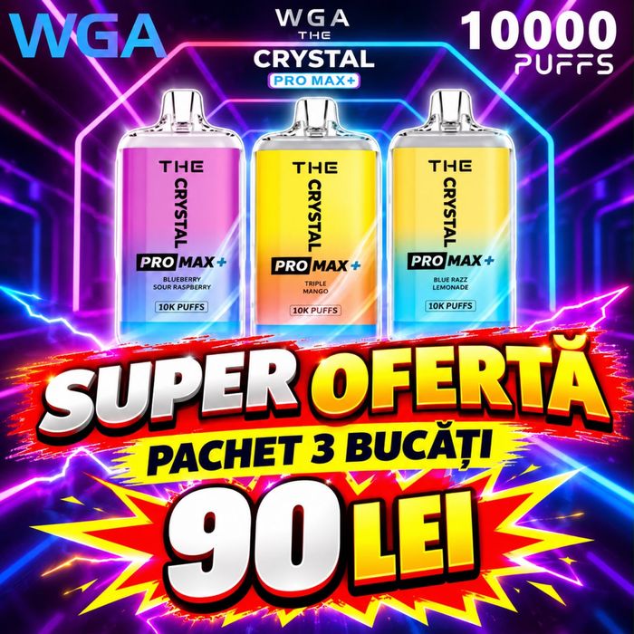 Vape Crystal 10000 Puffs Pachet 3 bucati