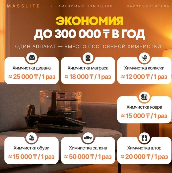 Моющий пылесос + пароочиститель, замена химчистки