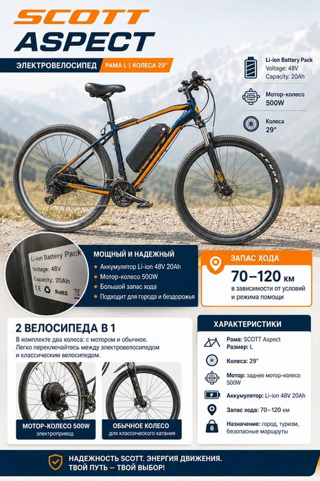 Электровелосипед Scott aspect