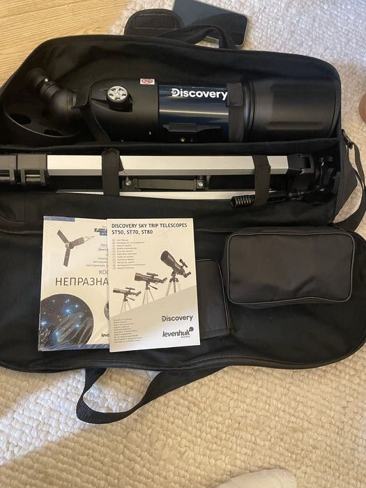 Телескоп Levenhuk Discovery Sky Trip ST80 Нов пълен комплект
