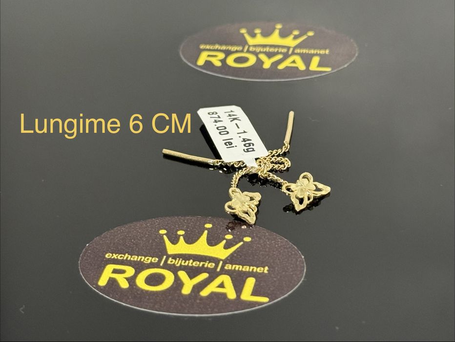 Bijuteria ROYAL : Cercei AUR 14K NOU / 1.46 GR
