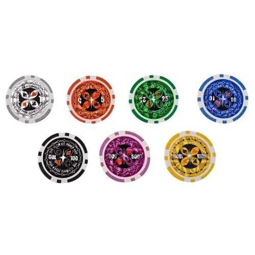 Set de Poker profi cu 500 de jetoane in servieta din aluminiu zaruri