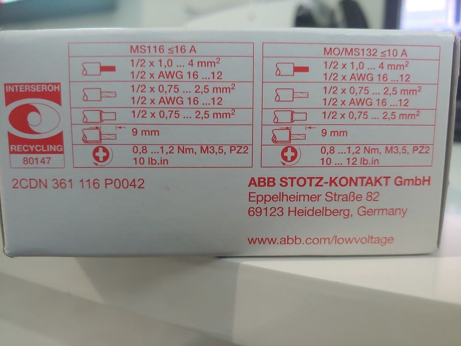 ABB 1SAM350000R1003 MS132-0.4 Ручной пускатель