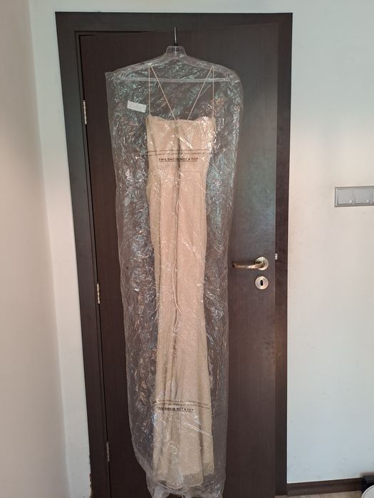 Бална рокля, блестяща, цвят "champagne gold"