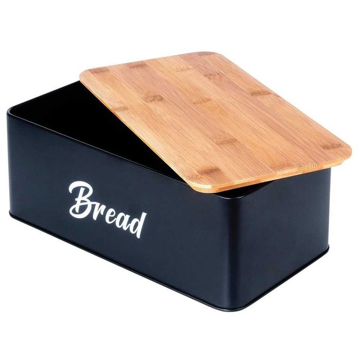 Комплект Кутия за Хляб и 3 буркани за съхранение на Кафе, Чай и Захар