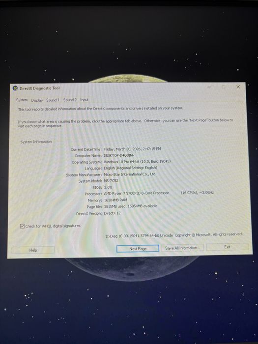 Setup Full Gaming AMD Ryzen 7 5700x3d