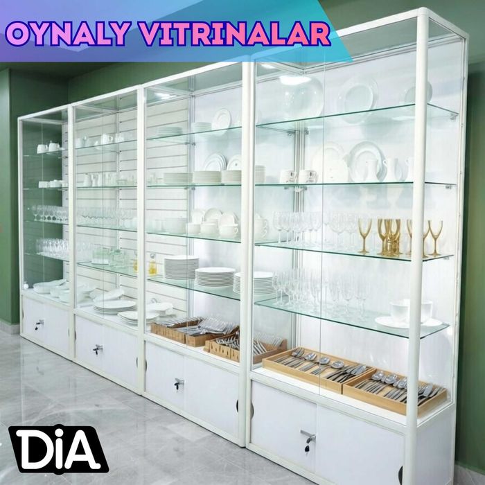 Oynaly vitrina, Акция, прилавки, savdo vitrinalar stellajlar