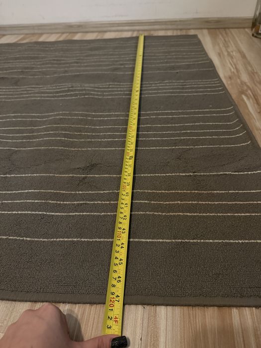 Covor gri cu dungi albe 180 x 120