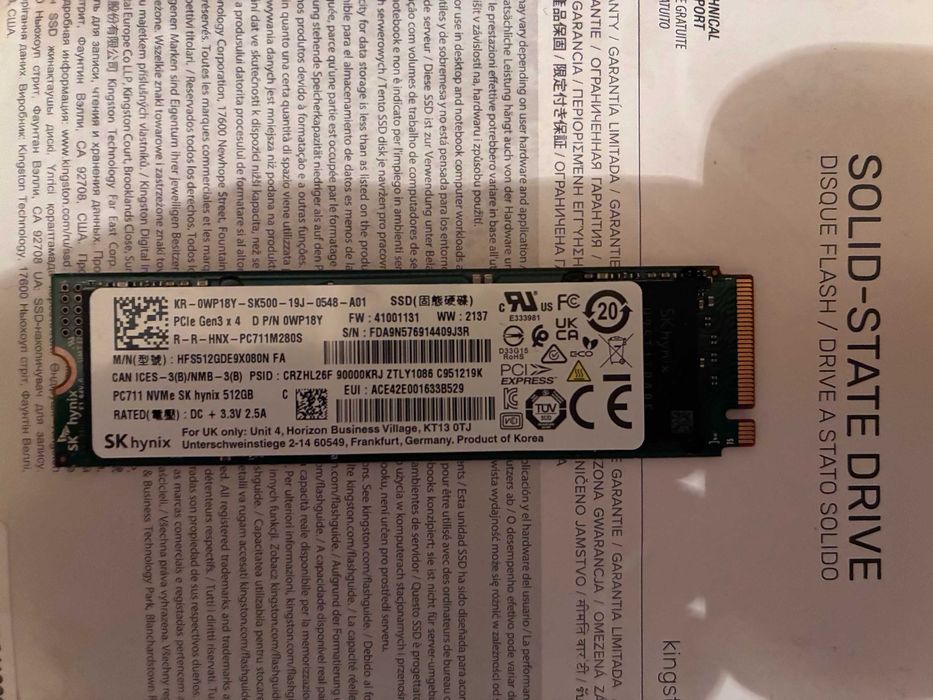 SSD M2 NVME диск  - SK HYNIX 512GB drive