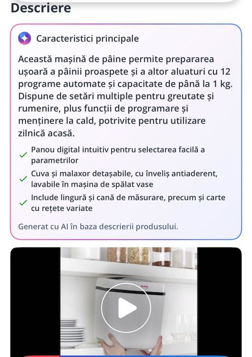 NOUA-Masina de paine Tefal Pain Doré PF210138, 700 W, 1000 g, 12 programe, 3setari, alb/ negru