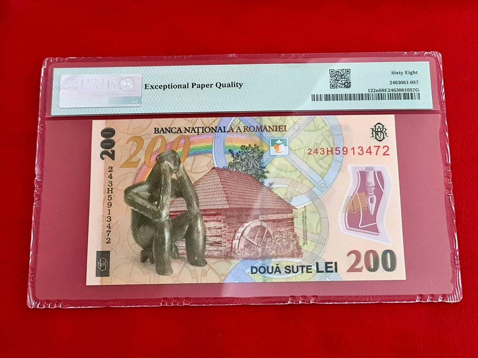 Bancnotă gradată 200lei din 2024 PMG68EPQ