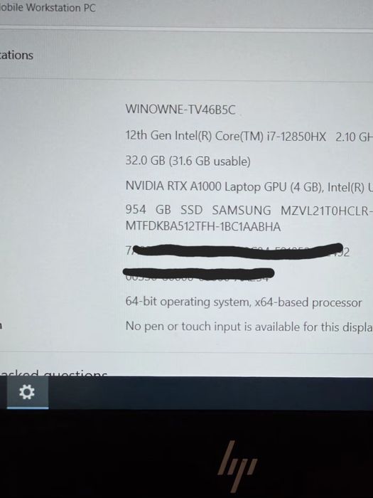 HP ZBook Fury 16 G9 i7-12850HX