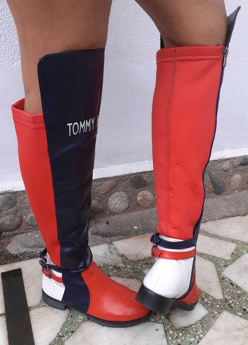 Cizme damă Tommy Hilfiger piele imitație