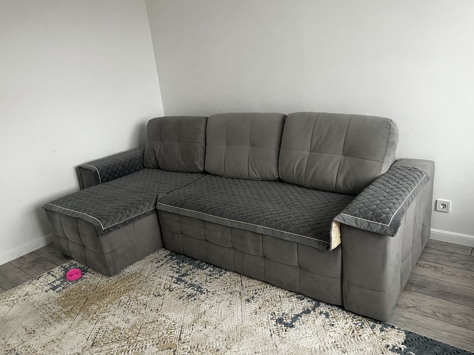 Диван угловой серый цвет