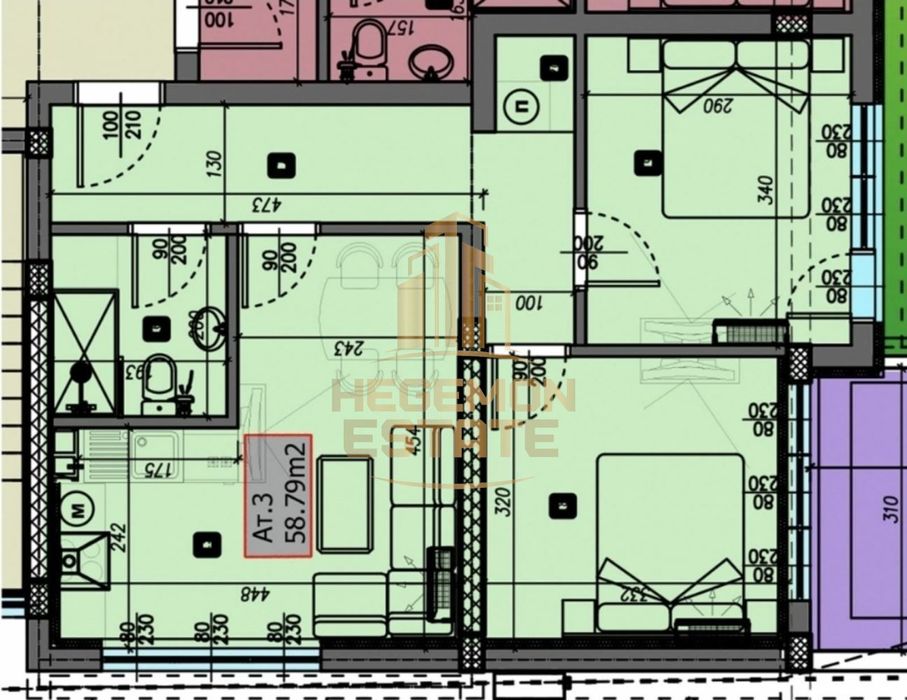 Продава се Тристаен апартамент в Варна, Виница - 66 кв.м за 1290 €/кв.м - Снимка #1