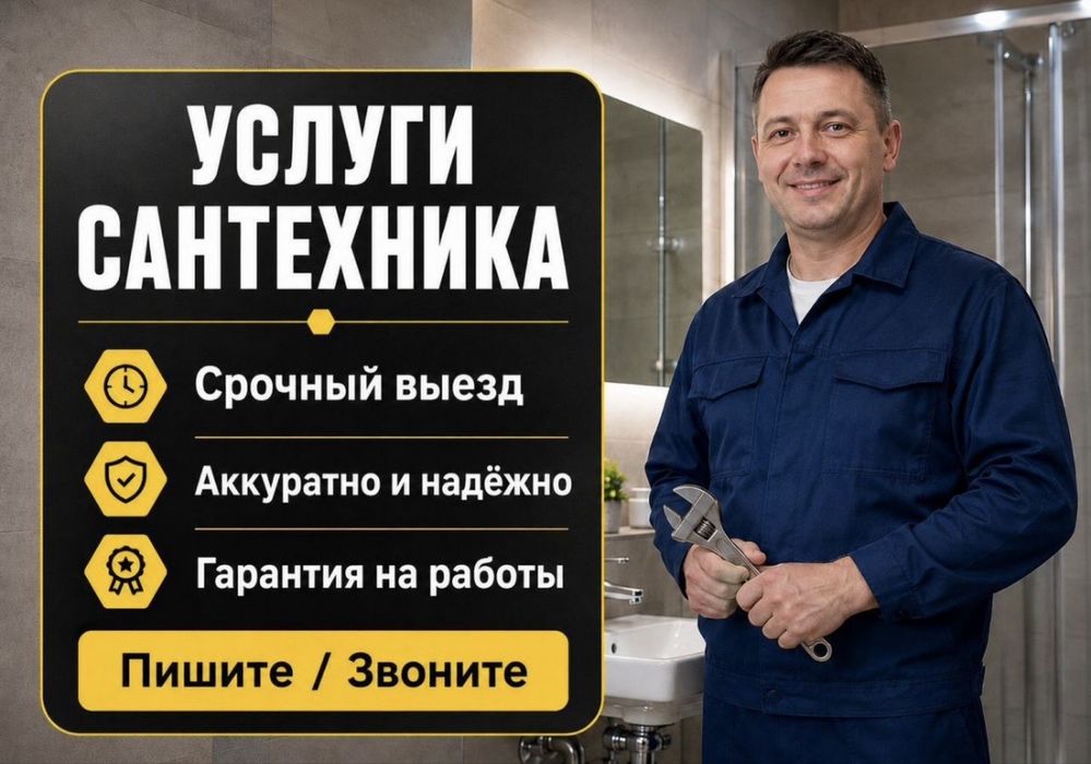 Сантехник выезд услуги сантехник рядом Усть-Каменогорск Гарантия