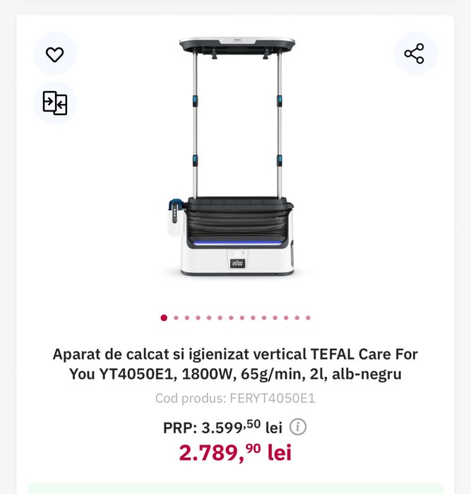 Aparat de calcat si igienizat Tefal