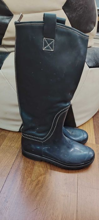 cizme lux dama piele combinata cu cauciuc 37 38