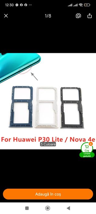 Tăviță pentru SIM și card microSD Huawei P30 lite