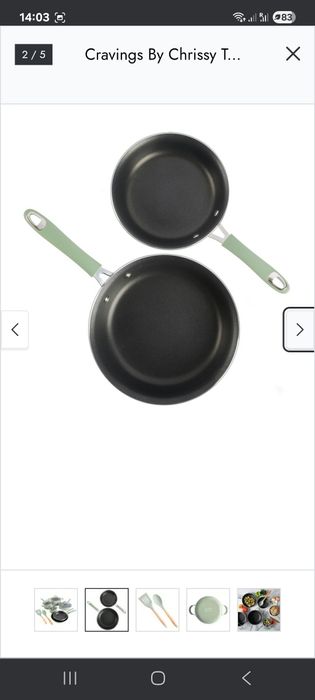 Set oale din aluminiu non stick Chrissy Teigen verde fistic