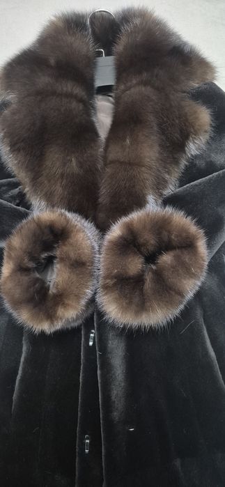 Норковая шуба Воротник Соболь
