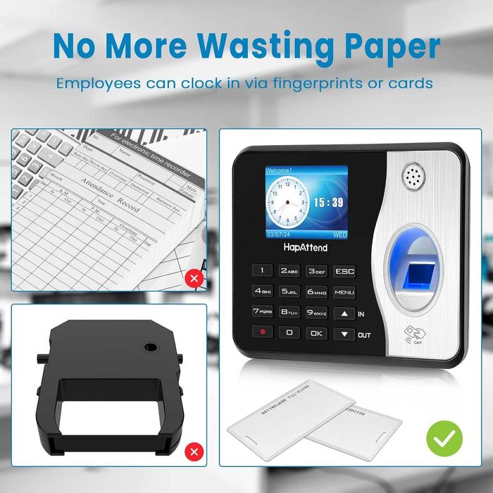 HapAttend Самостоятелна машина за присъствие, с 5 RFID карти, Н3