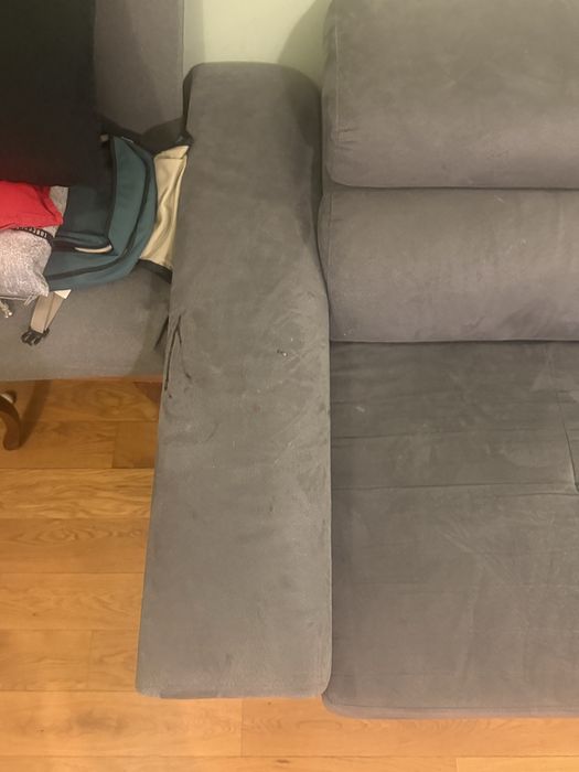 Диван ъглов. Сив с лява лежанка