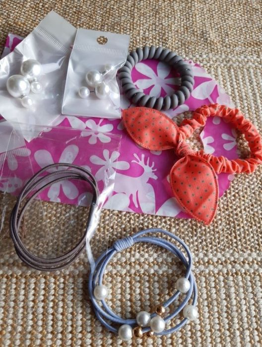 продам новые серьги, резинки для волос