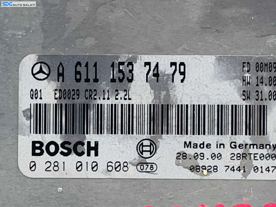Kit Pornire ECU Calculator Motor Ax Blocator Volan Cititor Chei Cheie CIP Imobilizator Mercedes Clasa C Class W203 2.2 CDI 2001 - 2007 Cod A6111537479 0281010608 [L4558] [L4559]
