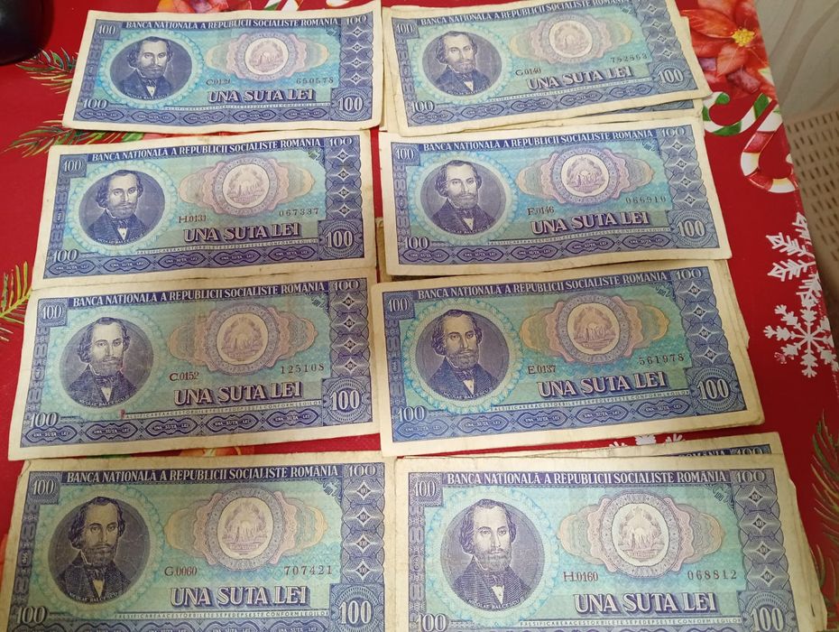Bagnote de 100 de lei vechi din anul 1966