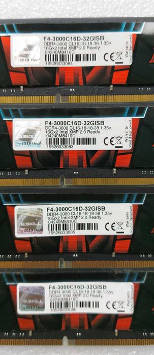KIT memorii 64GB DDR4 3000Mhz G.Skill Aegis  (4x16gb)