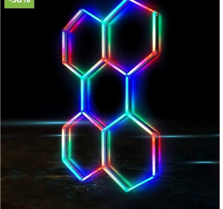 Kit 5 Hexagon RGBW Symphony Iluminat Garaj Detailing Service Frizerie