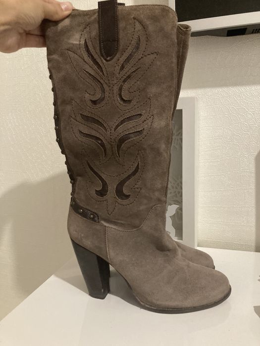 Cizme din piele naturala intoarsa, marime 37