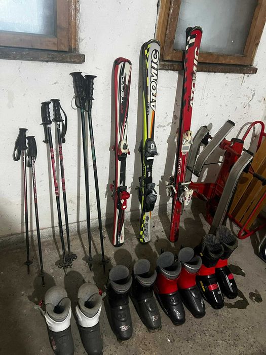 Ски с щеки и ски обувки