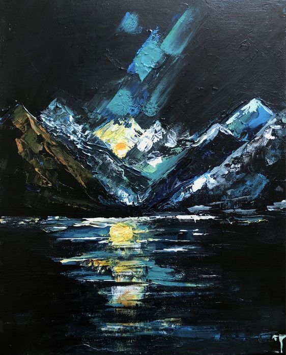 Картина с акрил пейзаж