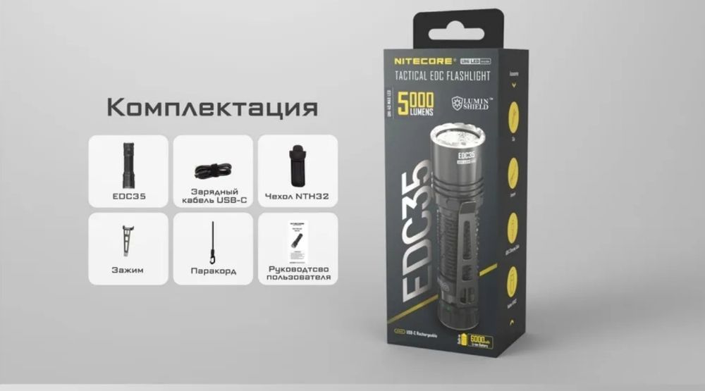 Повседневный фонарь EDC NITECORE EDC35 NiteLab UHi 40 MAX LED